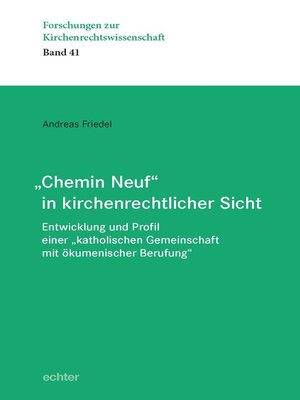 cover image of "Chemin Neuf" in kirchenrechtlicher Sicht